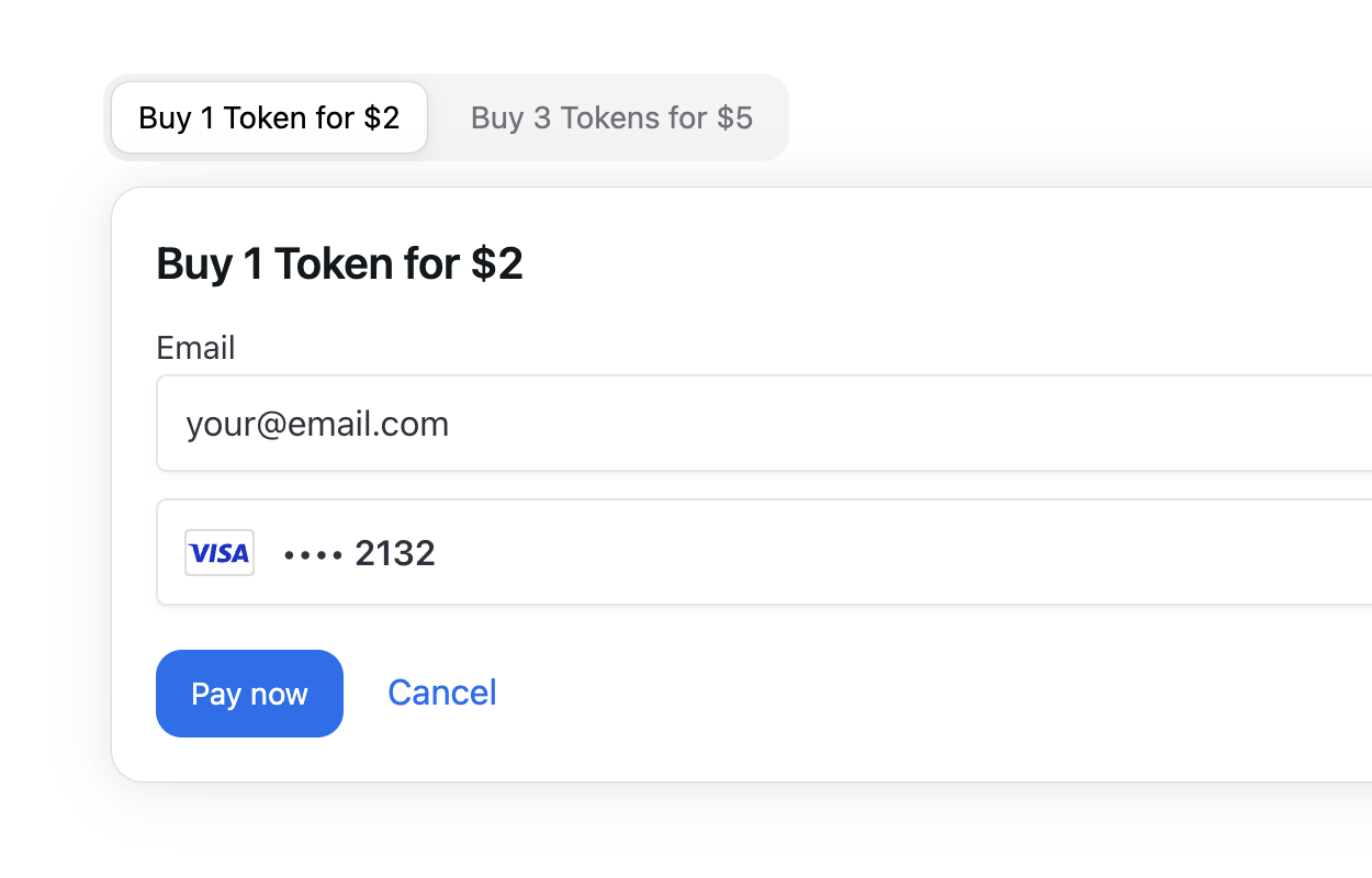 'Buy tokens' screenshot